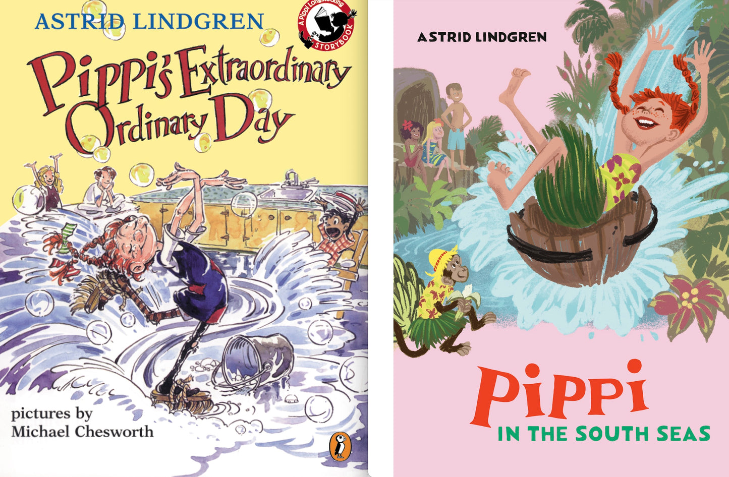 The Pippi Longstocking Four Book Set -  Pippi Logstocking, Pippi Goes on Board, Pippi in the South Seas, and Pippi's Extraordinary day - Paperback