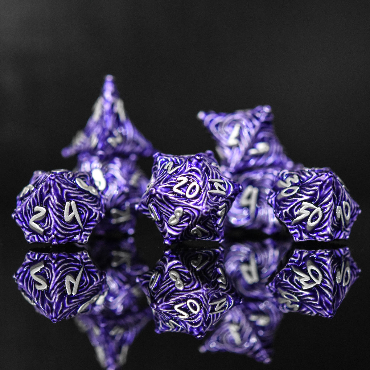 Pre-Order || Vortex Warp Metal Dice Set - Purple