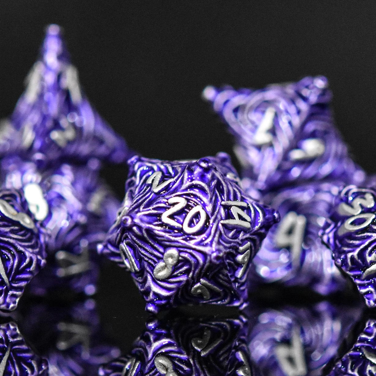Pre-Order || Vortex Warp Metal Dice Set - Purple
