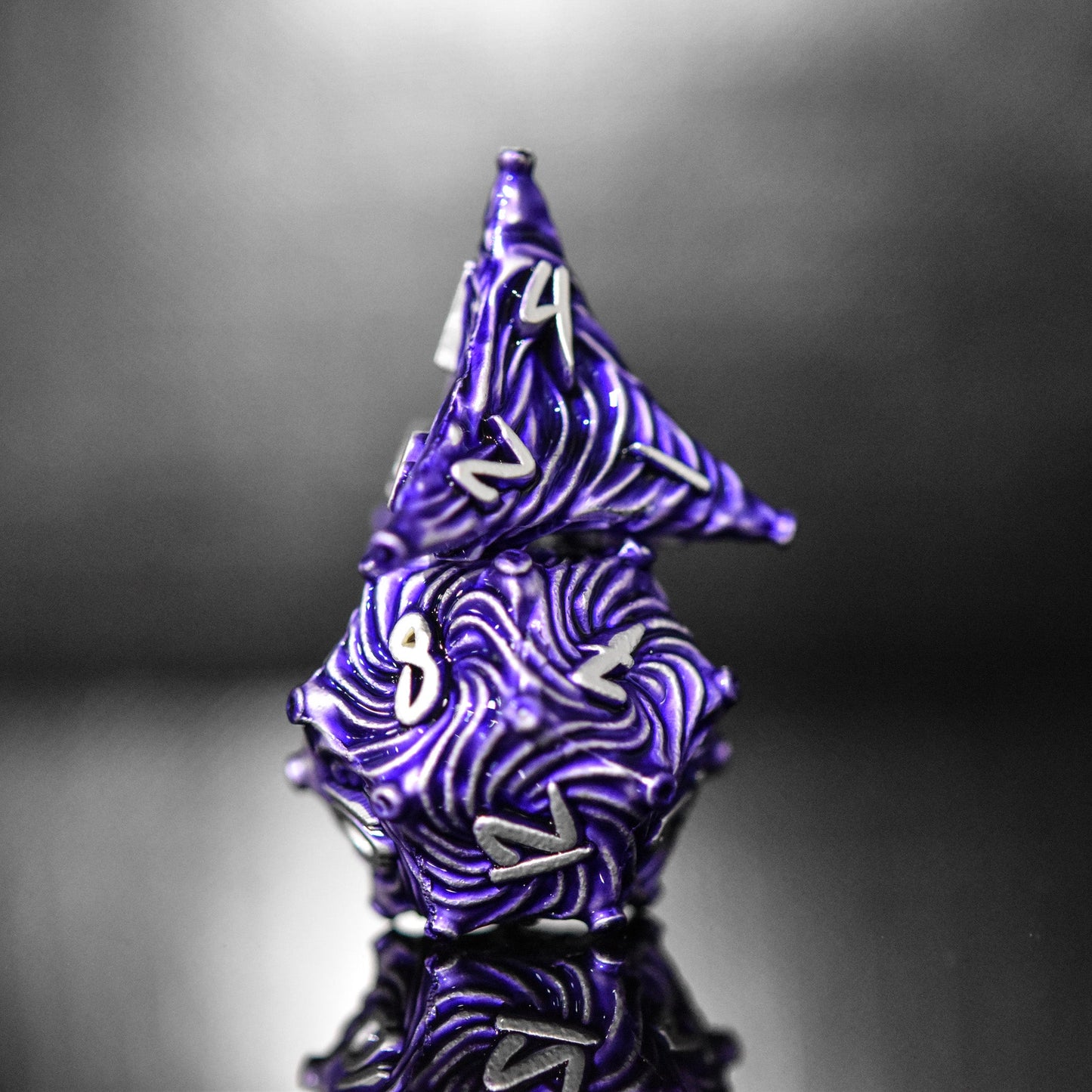 Pre-Order || Vortex Warp Metal Dice Set - Purple