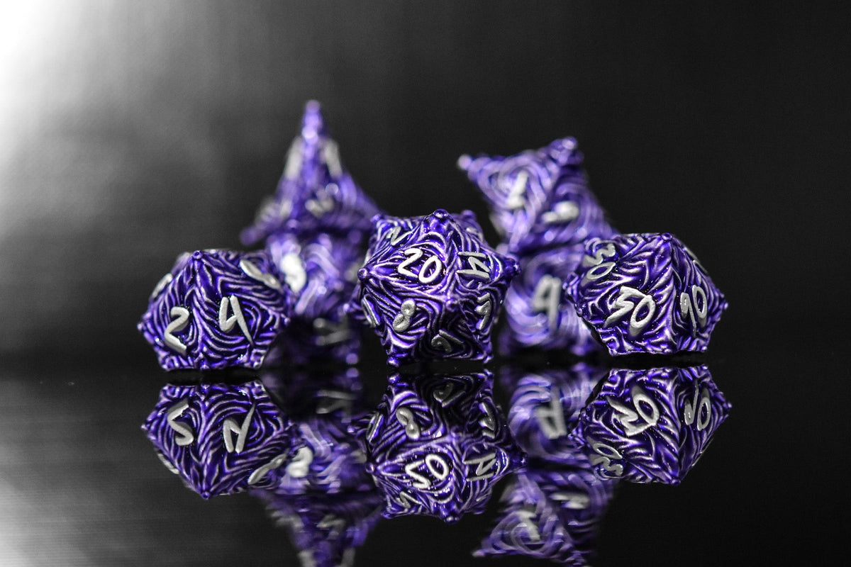 Pre-Order || Vortex Warp Metal Dice Set - Purple