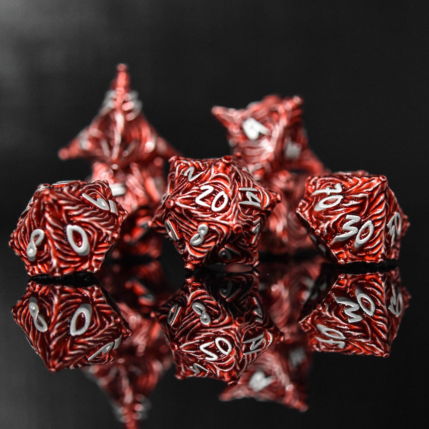 Pre-Order || Vortex Warp Metal Dice Set - Red