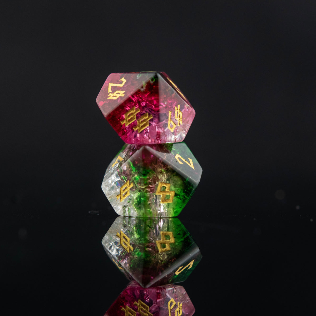 Pre-Order || Watermelon Shattered Glass Dice Set