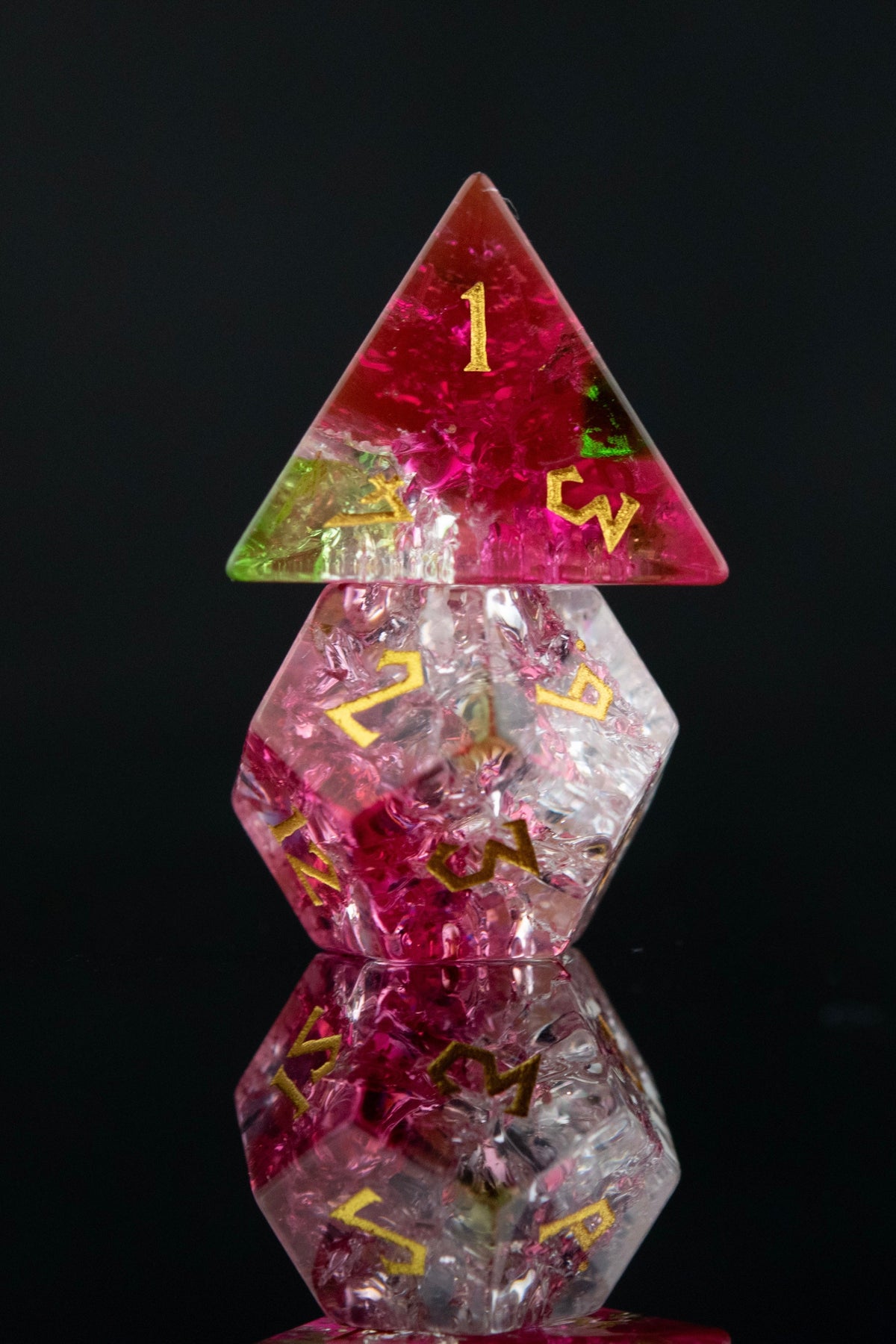 Pre-Order || Watermelon Shattered Glass Dice Set