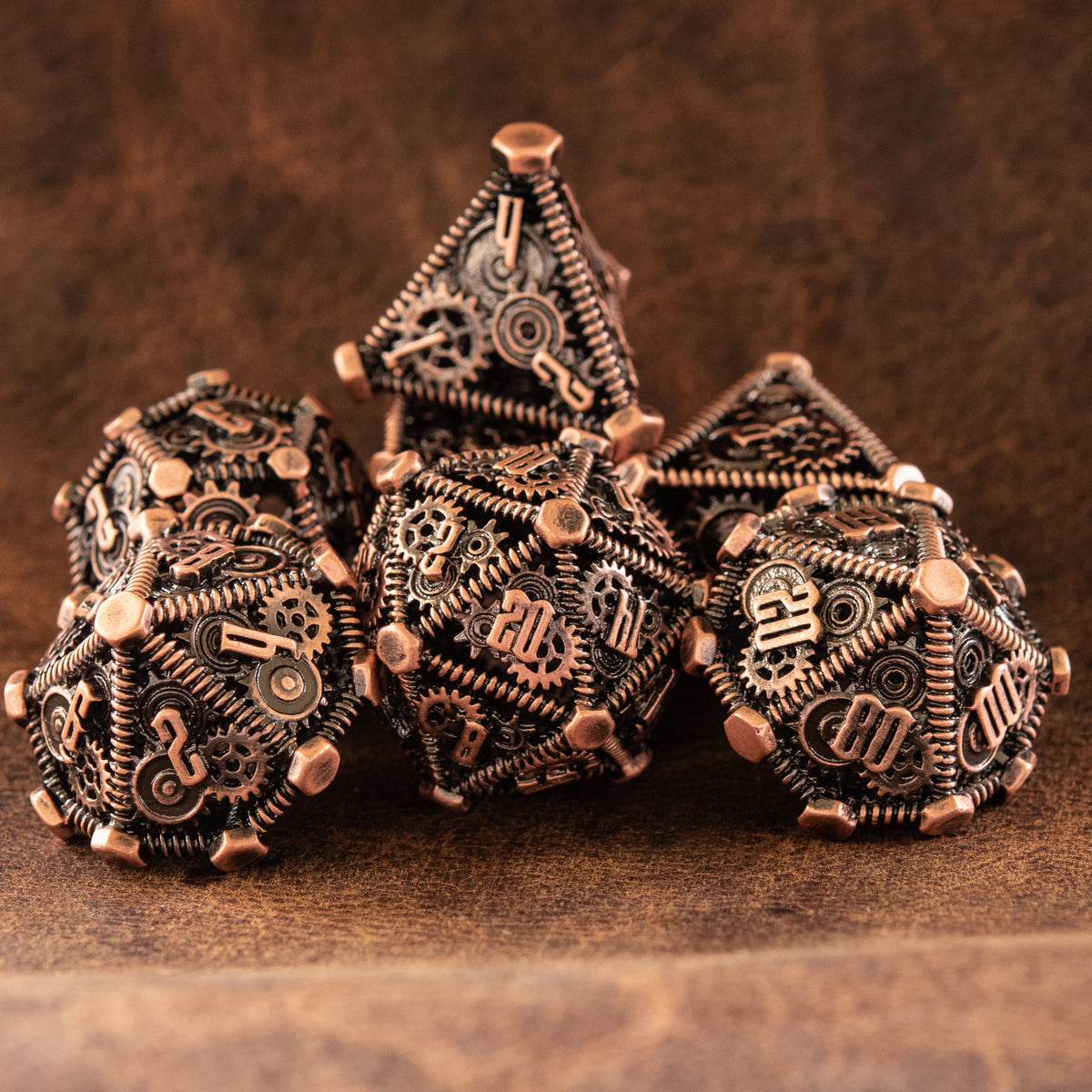 Pre-Order|| Weird West Wasteland Hollow Metal Dice Set - Bronze