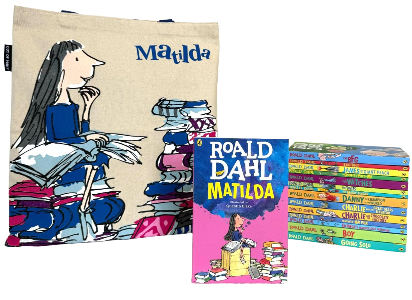Matilda Tote and Roald Dahl Set Bundle