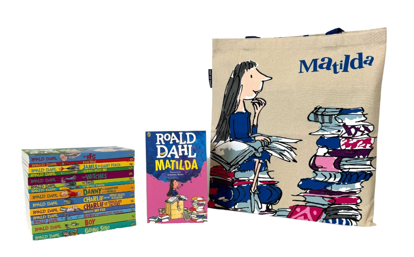 Matilda Tote and Roald Dahl Set Bundle