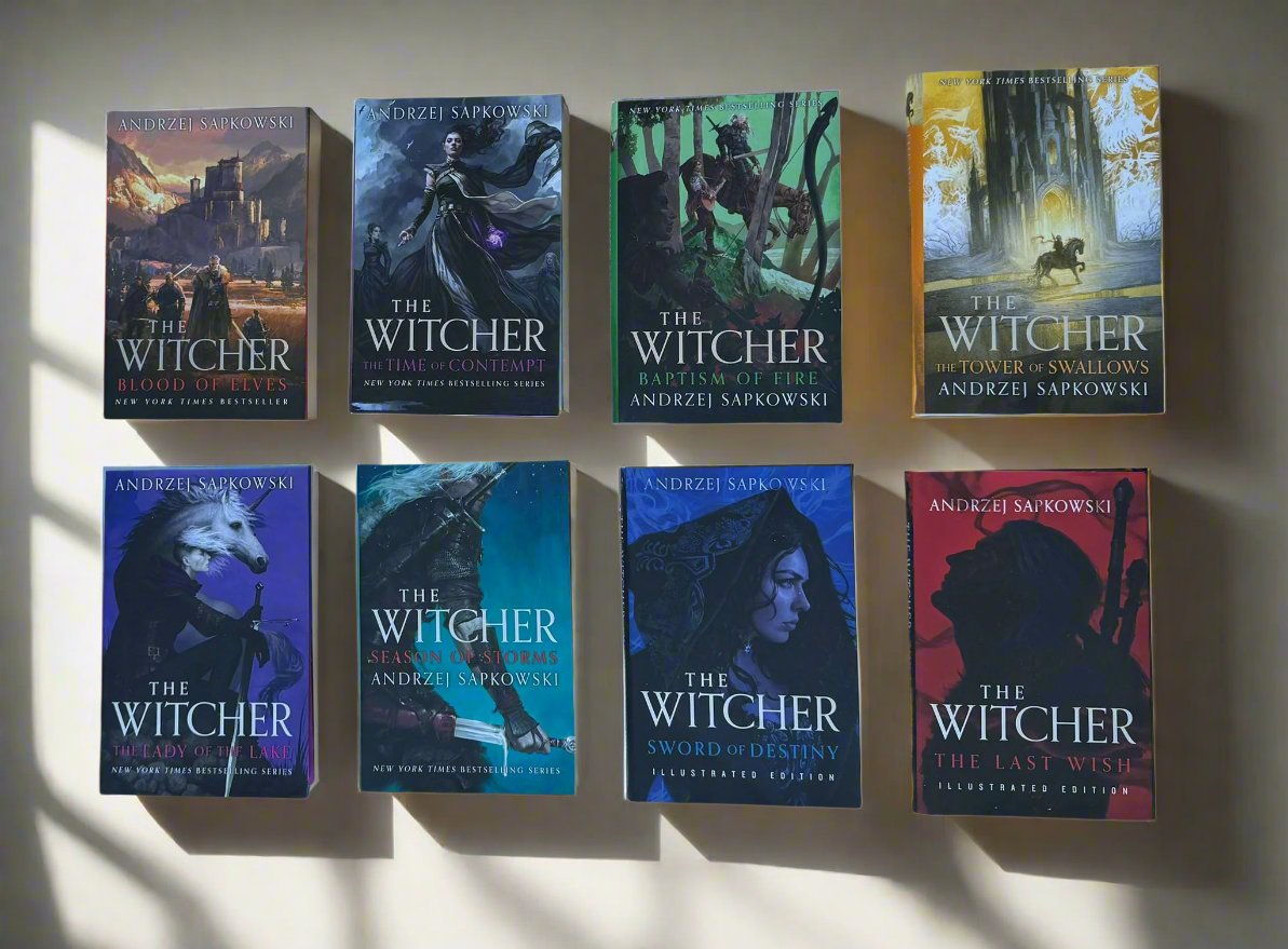 Witcher Series Collection Eight (8) Books Set - Season of Storms, The Last Wish, etc - Andrzej Sapkowski - Hardcovers, Gorgeous