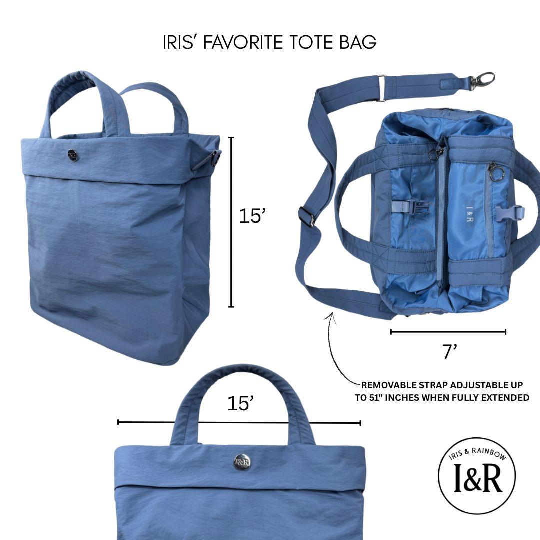 Iris' Favorite Tote Bag (#5003) Large Zippered Canvas Tote Bag - By Iris & Rainbow