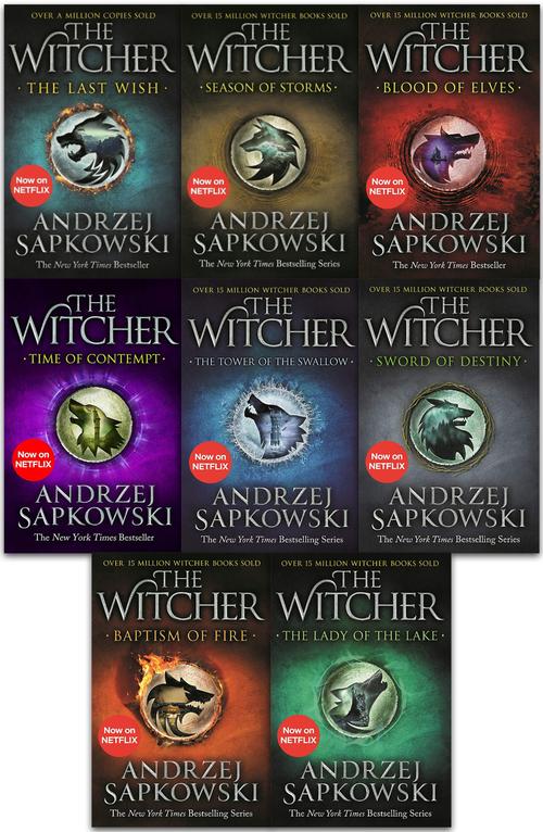 Witcher Series Collection Eight (8) Books Set - Season of Storms, The Last Wish, etc - Andrzej Sapkowski - Paperback