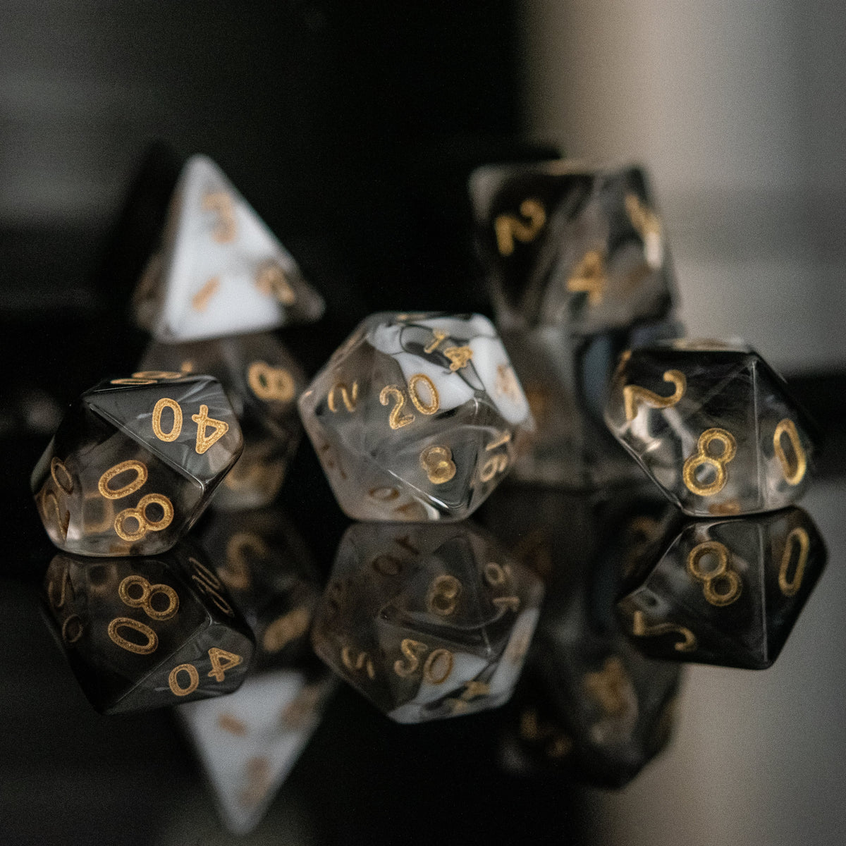 Pre-Order || Yin and Yang Acrylic Dice Set