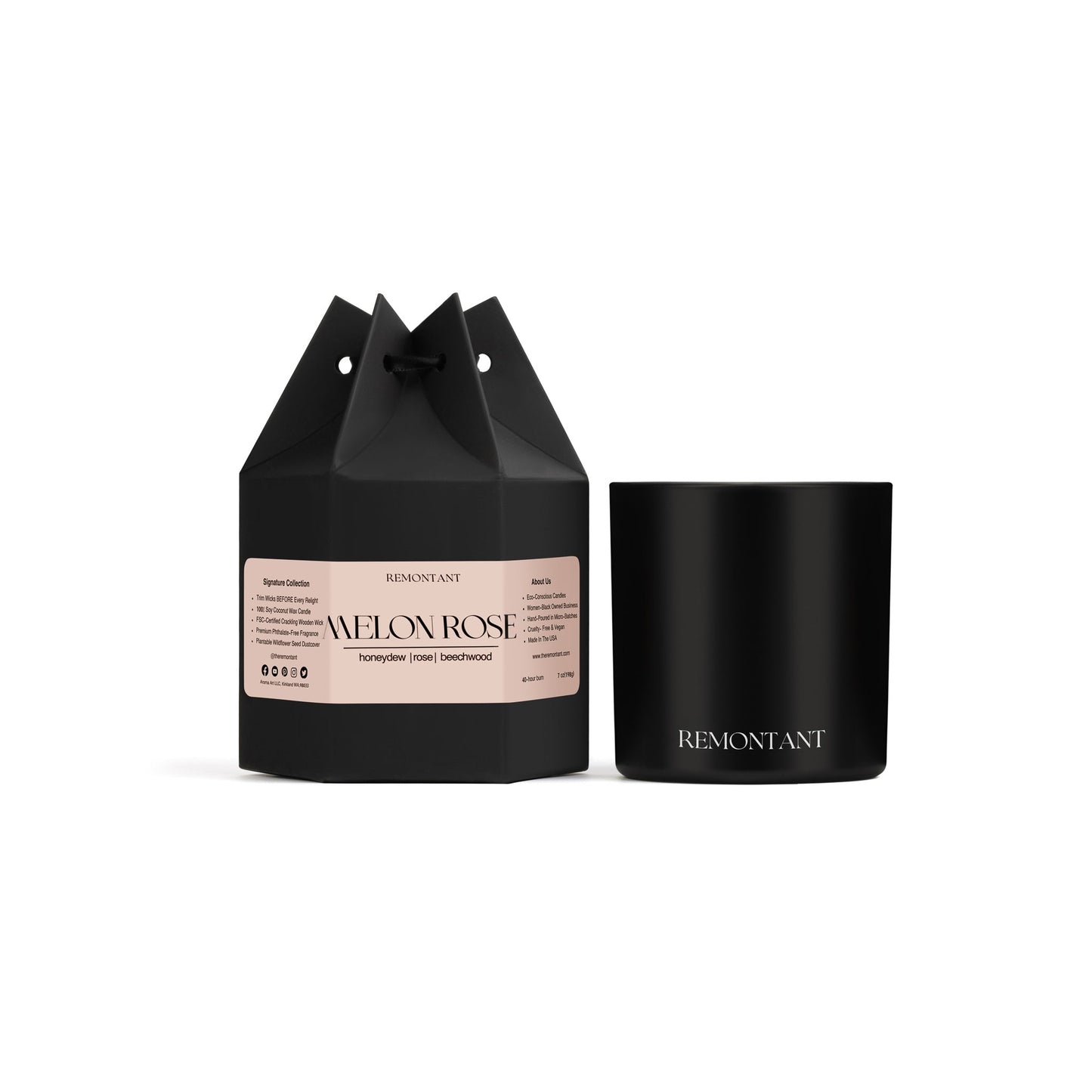 Melon Rose Candle | Honeydew ~ Rose ~ Beechwood | Wood Wick Candle