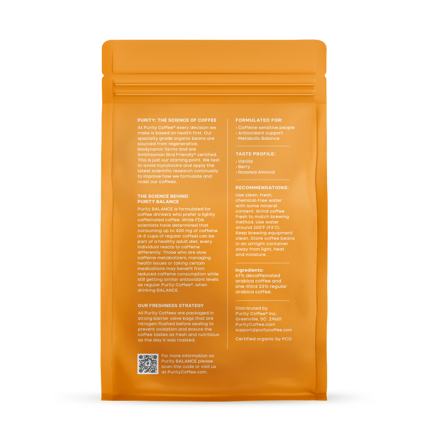 BALANCE: ²/₃ Decaf Whole Bean Organic Coffee