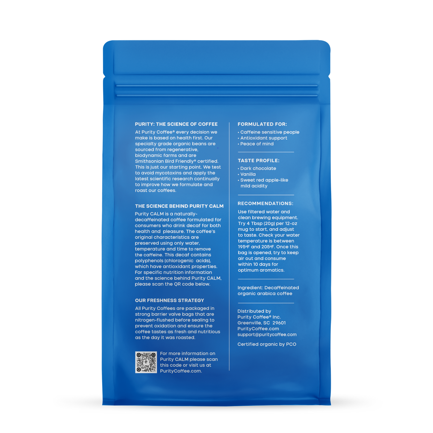 CALM: Decaf Ground Organic Coffee