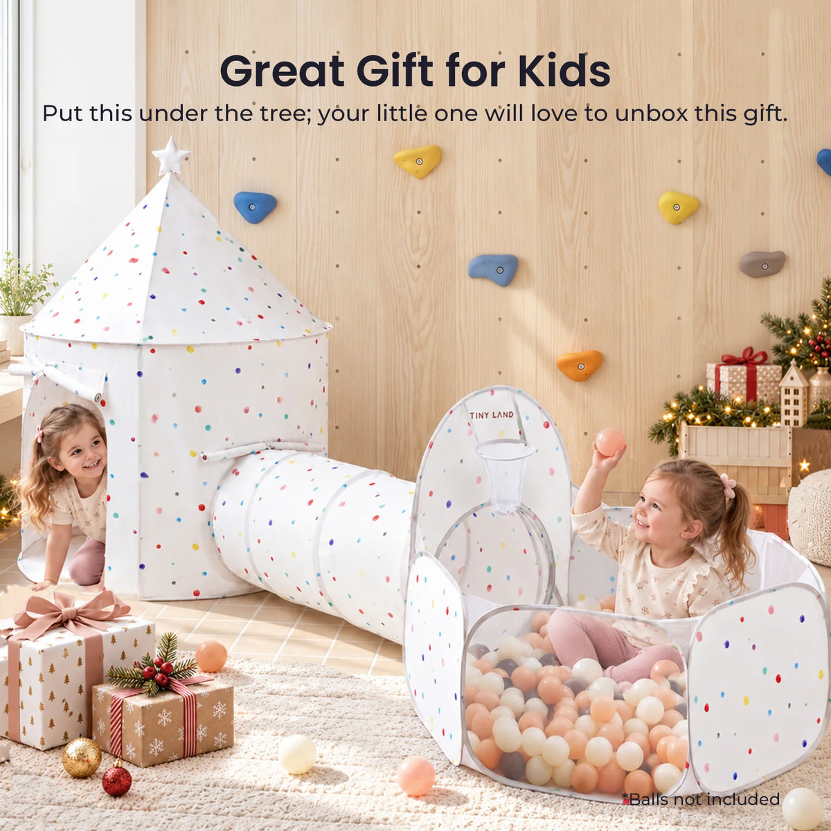 Tiny Land® Compact Adventure 3-in-1 Play Tunnel With no Balls