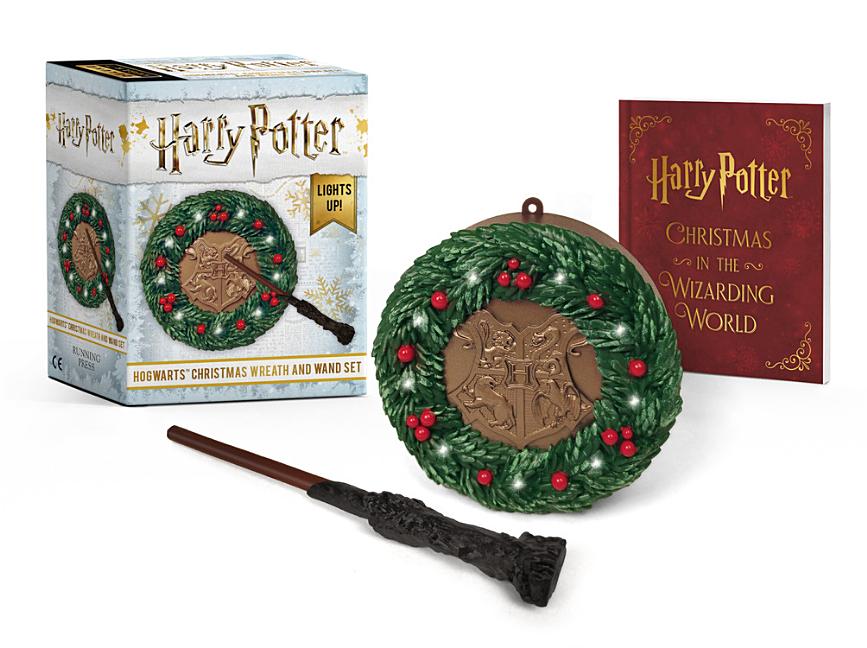 Harry Potter: Hogwarts Christmas Wreath and Wand Set: Lights Up! - Ingram