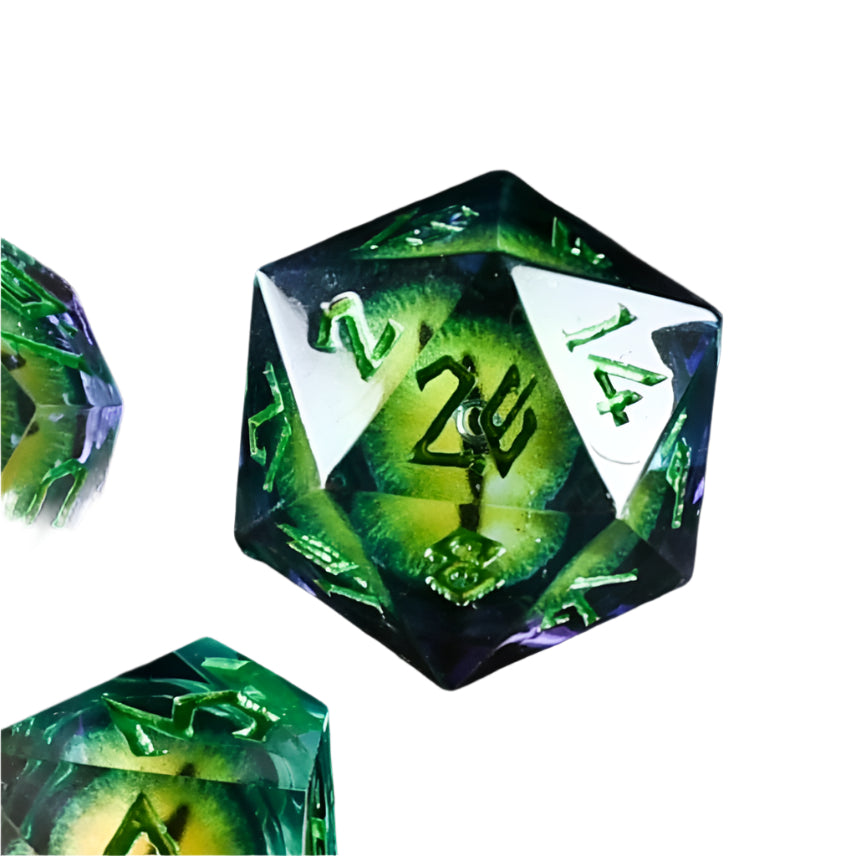 Jurassic Green Liquid Core Dice Set