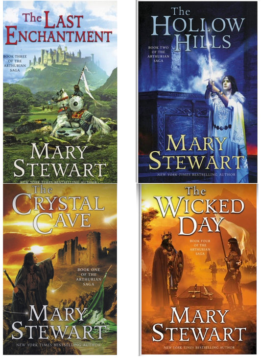 The Merlin Trilogy: Four Book Collection Set: The Crystal Cave, The Hollow Hills, The Last Enchantment, The Wicked Day - King Arthur Legend Set - by Mary Stewart - Paperback