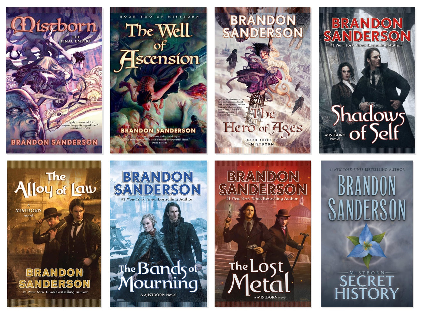 The Mistborn 8 Complete Book Collection set - Brandon Sanderson - Hardcover