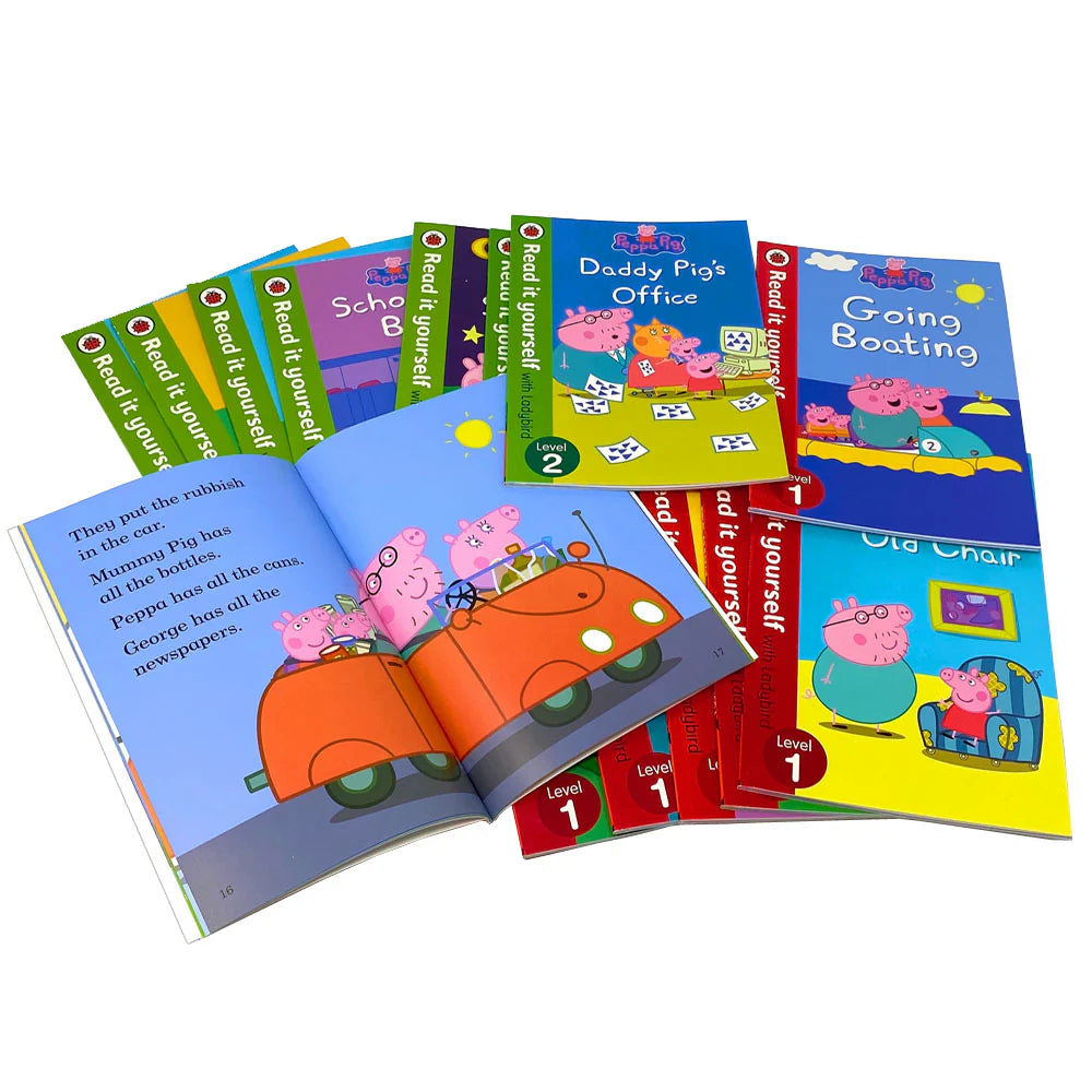 Peppa Pig Read It Yourself with Ladybird 14 Books Children Collection Set - Level 1 and Level 2