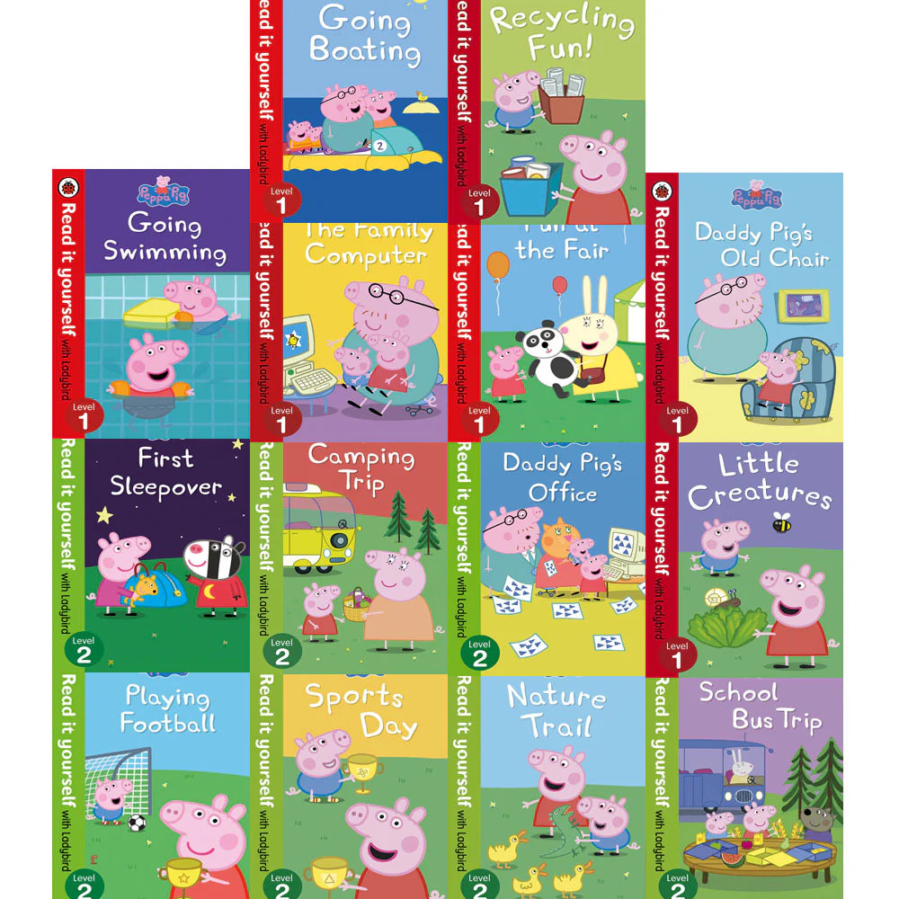 Peppa Pig Read It Yourself with Ladybird 14 Books Children Collection Set - Level 1 and Level 2