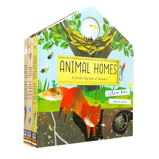 A Clover Robin Book of Nature Series – 3 Book Lift-the-Flap Collection: Bird House, Bug Hotel & Animal Homes - By Clover Robin - Hardcover