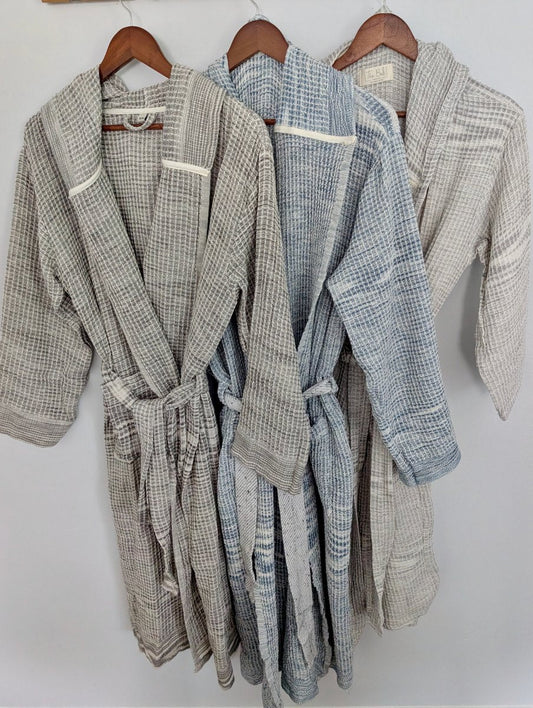 Radiant Bathrobe Collection – Hooded Waffle Weave Turkish Cotton Robes, Soft & Breathable