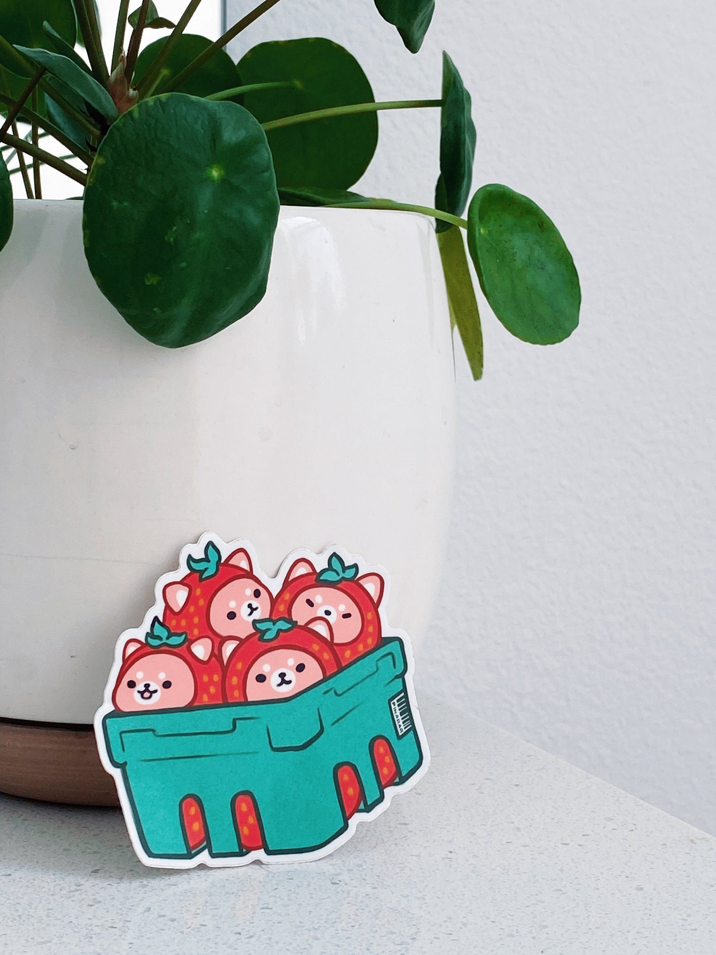 Strawberry Shibe Stickers