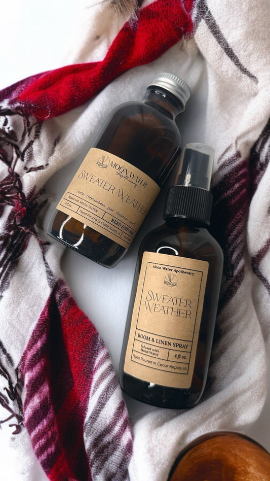 Sweater Weather - ROOM SPRAY & REED DIFFUSER -- Autumn Leaves Scent, by Moon Water Apothecary