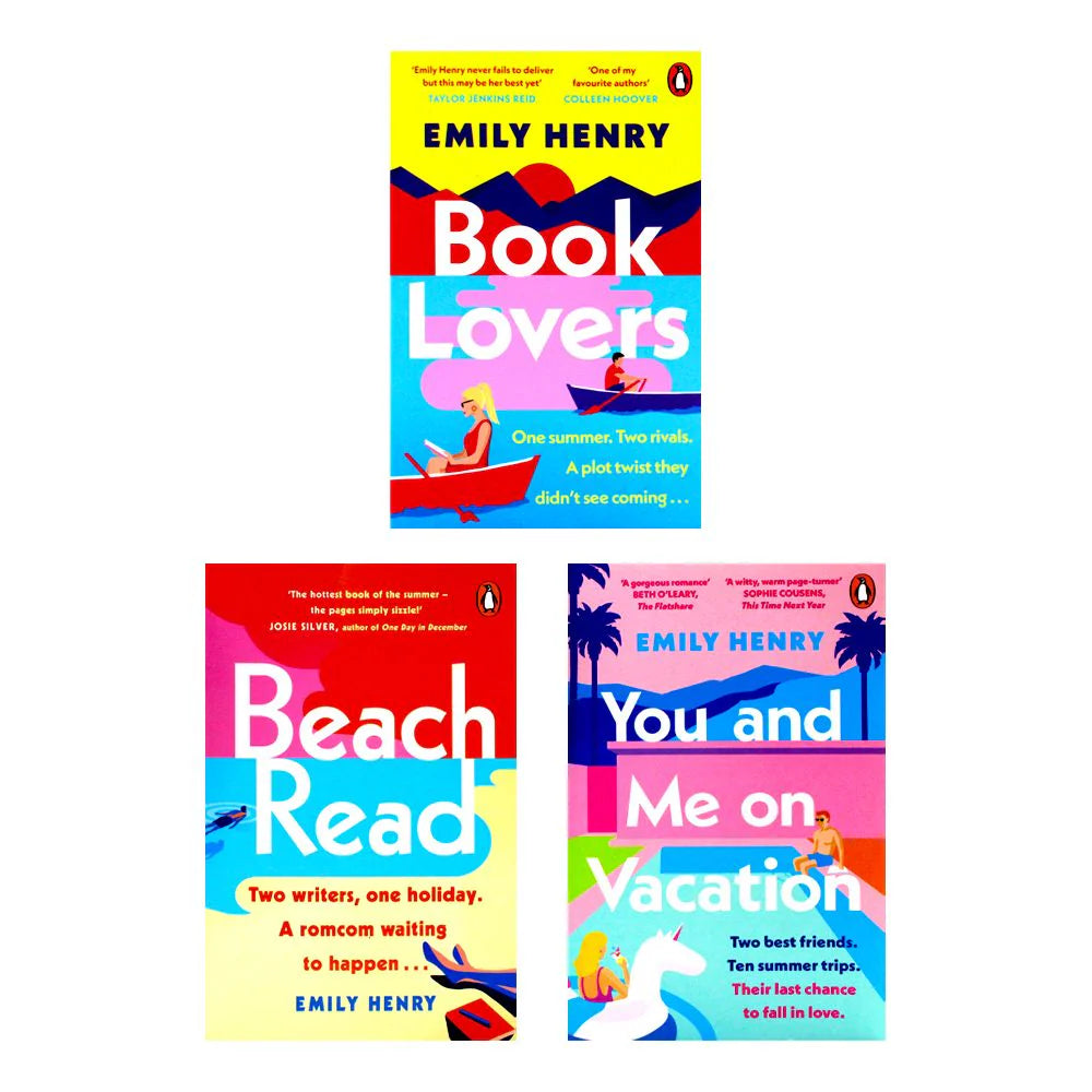 Emily Henry Collection 3 Books Set: Book Lovers, Beach Read, You and Me on Vacation - Paperback