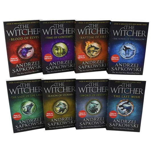 Witcher Series Collection Eight (8) Books Set - Season of Storms, The Last Wish, etc - Andrzej Sapkowski - Paperback