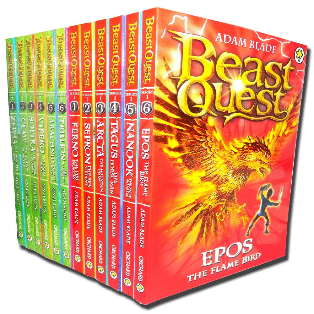 Beast Quest Collection Adam Blade 12 Books Set (Series 1 and 2) Vol 1 to 12
