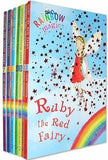 The Rainbow Magic Fairies (Original) Complete Set 1-7: Ruby the Red Fairy, Amber the Orange Fairy, Saffron the Yellow Fairy, Fern the Green Fairy, Sky the Blue Fairy, Inky the Indigo Fairy, etc
